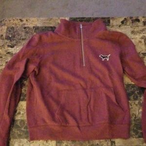 Maroon long sleeve zip PINK sweat shirt